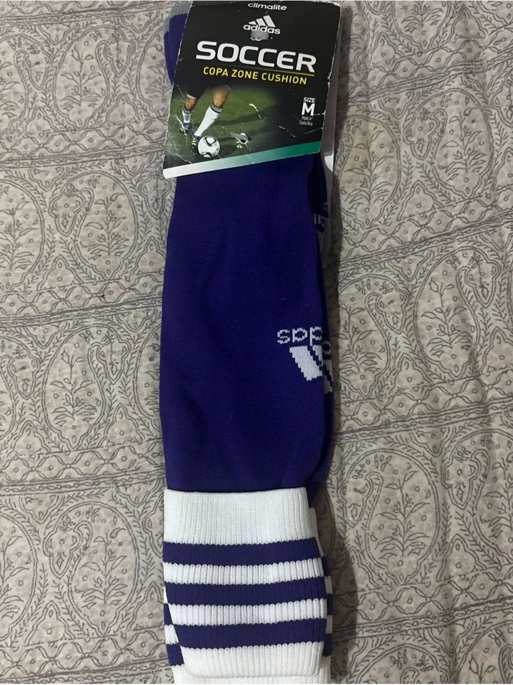 adidas Purple and White Copa Zone Cushion Soccer Socks